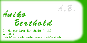aniko berthold business card