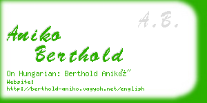 aniko berthold business card